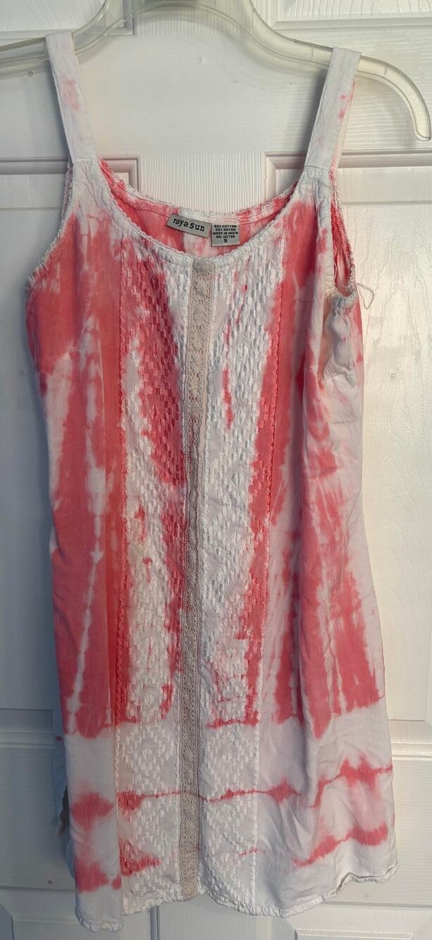 Raya Sun Pink Tie Dye Boho Sun Dress S 🌴